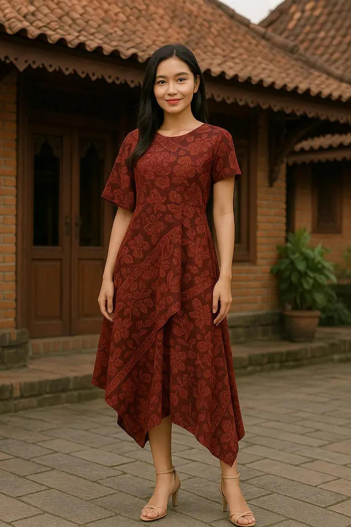 7 Model Batik Merah Maroon Wanita Terbaru yang Menarik dan Stylish