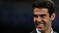 Mantan pemain Brasil, Kaka, bereaksi menjelang pertandingan final Liga Champions UEFA antara Inter Milan dan Manchester City di Stadion Olimpiade Ataturk di Istanbul, pada 10 Juni 2023. (Paul ELLIS/AFP)
