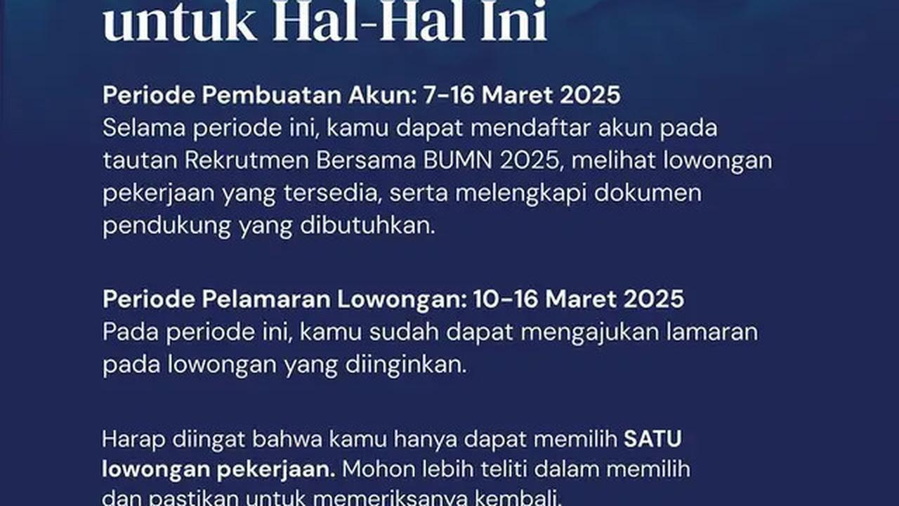 Link Pendaftaran Rekrutmen Bersama BUMN 2025, Tersedia 2.000 Lowongan Kerja