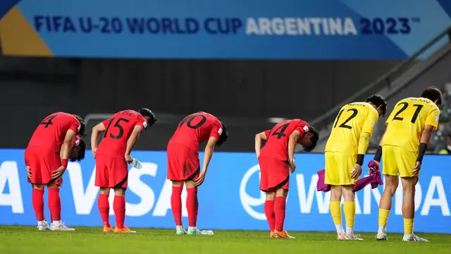 Foto: Kesedihan Pemain Korea Selatan Setelah Tersingkir di Semifinal Piala Dunia U-20