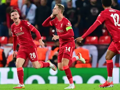 Liverpool berhasil meraih poin penuh di matchday pertama fase grup Liga Cahmpions 2021/2022, setelah berhasil memenangkan persaingan sengit dengan AC Milan. (Foto: AFP/Paul Ellis)