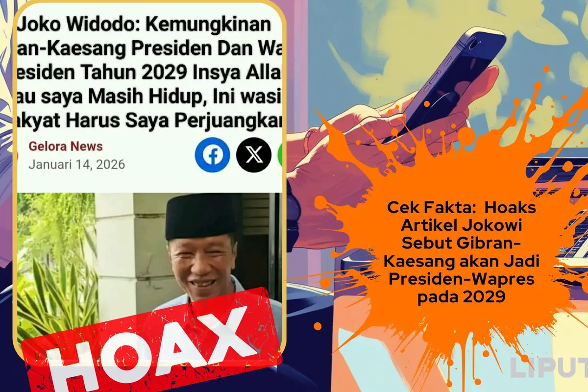 Cek fakta artikel Jokowi sebut Gibran-Kaesang akan jadi Presiden-Wapres 2029