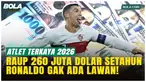 Cristiano Ronaldo menjadi atlet dengan bayaran tertinggi dunia 2026 versi Sportico dengan 260 juta dolar AS per tahun. Ia mengungguli Canelo Alvarez, Lionel Messi, Juan Soto, dan LeBron James berkat kombinasi gaji klub dan pendapatan sponsor global.