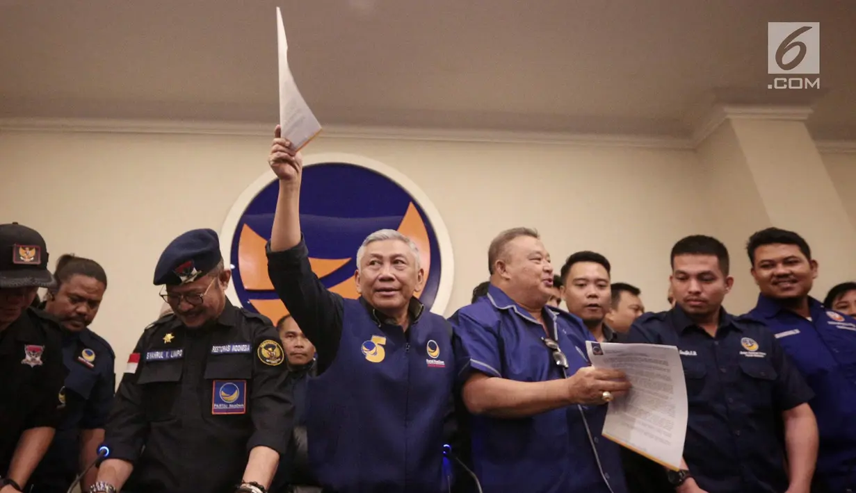 Partai Nasdem meminta Rizal Ramli untuk menarik pernyataannya tentang Presiden Jokowi yang  tak berani menegur dan menekan Ketua Umum Nasdem Surya Paloh terkait impor gula, garam, dan beras. (Liputan6.com/ Faizal Fanani)