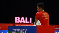 Tunggal putra Indonesia, Anthony Sinisuka Ginting tersingkir dari ajang bulutangkis SimInvest Indonesia Open 2021. (PBSI)