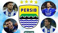 Marc Klok, Berguinho, Thom Haye, dan Ramon Tanque - Persib Bandung. (Bola.com/Benediktus Gerendo Pradigdo)