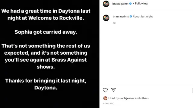 Tangkapan layar Instagram terverifikasi @brassagainst