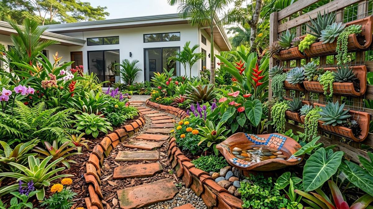 10 Cara Memanfaatkan Genteng Bekas untuk Dekorasi Taman agar Halaman Rumah Makin Estetik