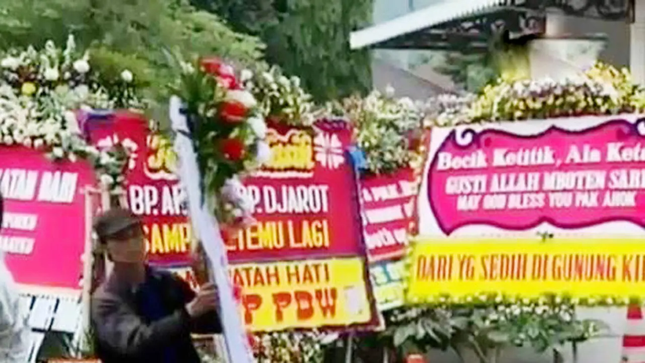  Karangan Bunga untuk Ahok-Djarot Capai 4 Ribu Lebih
