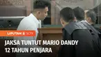 Terdakwa kasus penganiayaan berat terhadap korban DO, Mario Dandy, dituntut 12 tahun penjara oleh Jaksa. Selain itu, Jaksa juga menuntut tambahan 7 tahun penjara apabila tidak membayar restitusi sebesar Rp 120 miliar.
