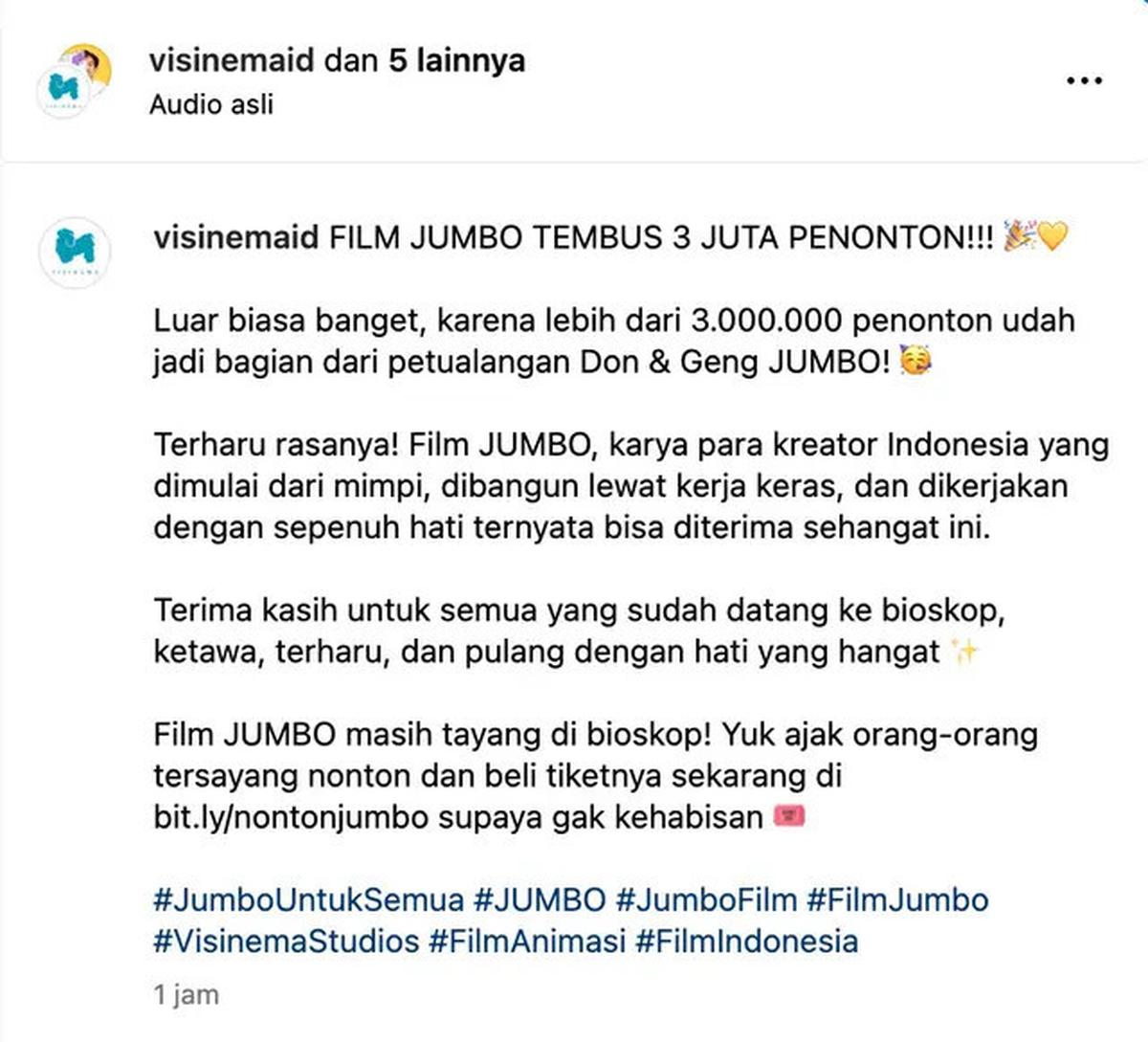 Film Jumbo Tembus 3 Juta Penonton, Sutradara Ryan Adriandhy Tulis Pesan Mengharukan untuk Khalayak