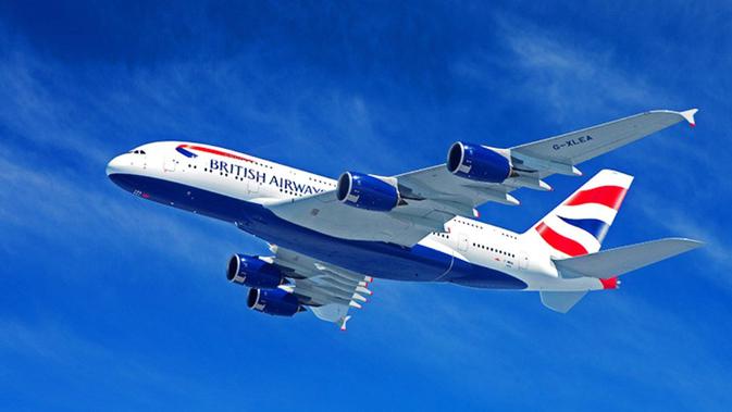 Pesawat Airbus A380 'superjumbo' milik maskapai British Airways (British Airways)
