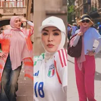 Angelina Sondakh saat Antar Putranya ke Barcelona. . [@angelinasondakh09]