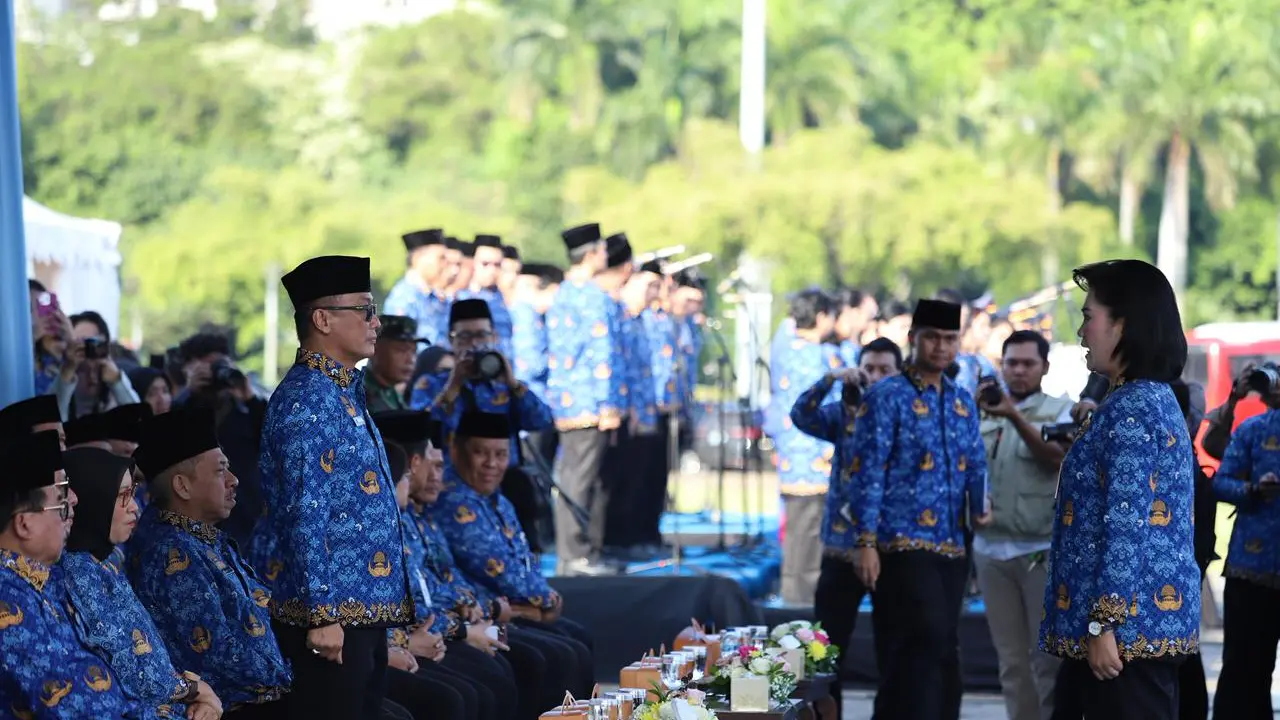 Peringatan HUT ke-54 Korps Pegawai Republik Indonesia (Korpri) di lapangan Monas Jakarta. (Dok BKN)