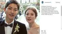 Ucapan selamat dari Ridwan Kamil untuk pernikahan Song Joong Ki dan Song Hye Kyo. [foto: instagram/ridwankamil]