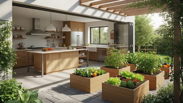 Model Dapur Berdampingan dengan Kebun Sayur Mini/Gemini AI