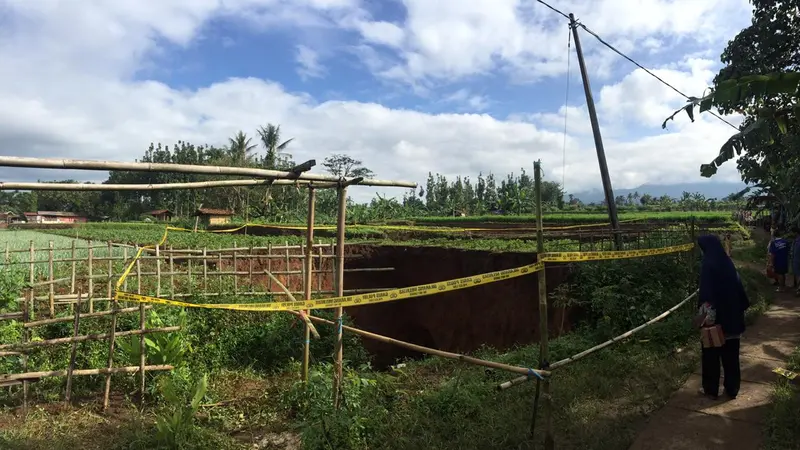 Lubang Raksasa di Sukabumi (Foto: Jenal Abidin)