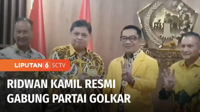 Gubernur Jawa Barat, Ridwan Kamil resmi bergabung dengan Partai Golkar. Kang Emil juga siap berkhidmat membangun negeri melalui Partai Golkar.