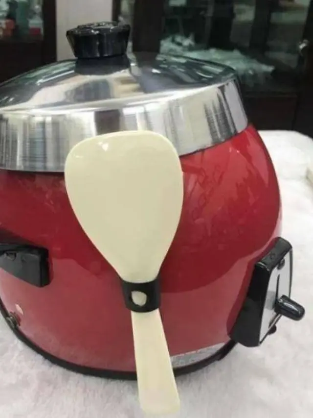 duh, rice cooker digunakan sebagai helm (foto: izismile.com)