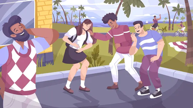 Ilustrasi lucu, tertawa