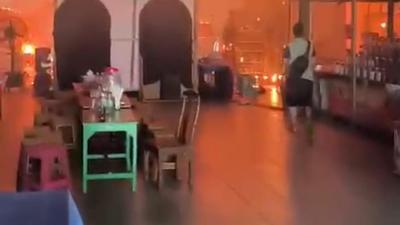 Pasar Modern BSB Ngaliyan Semarang Terbakar