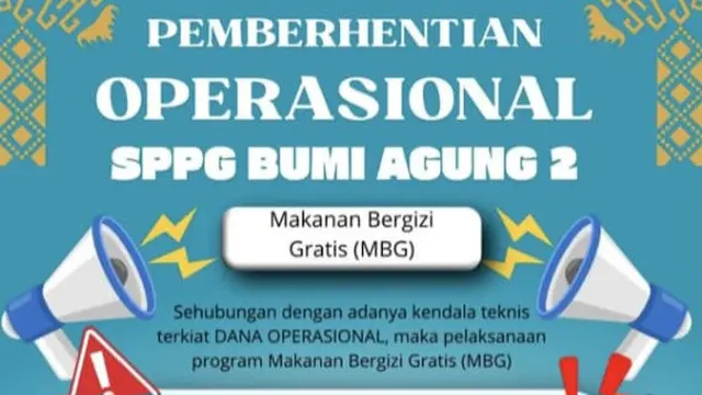 MBG di SPPG Bumi Agung 2 Bandar Lampung Mendadak Berhenti, Dana Operasional Belum Cair