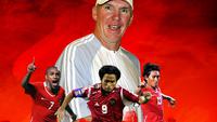 Timnas Indonesia - Peter Withe, Boaz Solossa, Ilham Jaya Kesuma, Budi Sudarsono (Bola.com/Adreanus Titus)