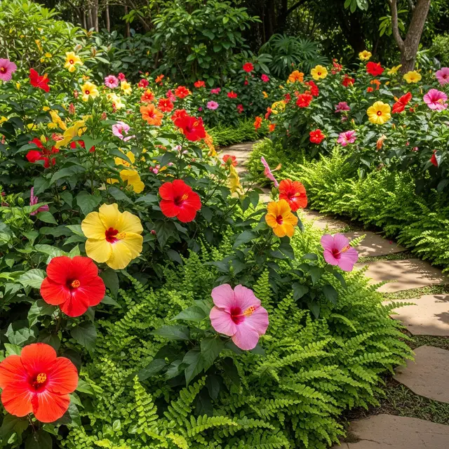 Kombinasi Bunga dan Tanaman Hias untuk Kebun Rumah yang Cantik (Image by Gemini AI)