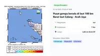 Gempa Hari Ini Kamis 3 Juli 2025 di Indonesia, Terjadi Satu Kali Getarkan Wilayah Calang Aceh