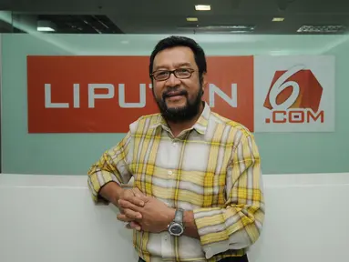 Wakil Ketua Umum Partai Golkar hasil Musyawarah Nasional IX Jakarta, Yorris Raweyai melakukan kunjungan ke ruang redaksi Liputan6.com di kawasan Senayan, Jakarta, Senin (23/3/2015). (Liputan6.com/Helmi Fithriansyah)