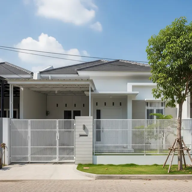 Model Pagar Rumah Subsidi yang Tidak Membuat Fasad Terasa Sesak (Image by Gemini AI)