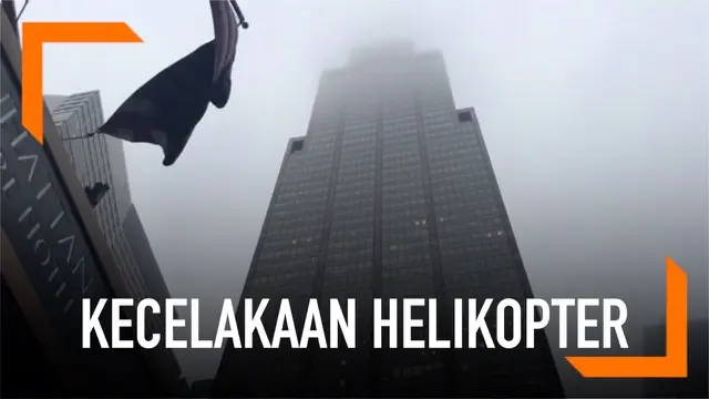 Sebuah helikopter menabrak gedung pencakar langit dengan ketinggian 229 meter. Satu orang dilaporkan tewas dalam insiden ini.