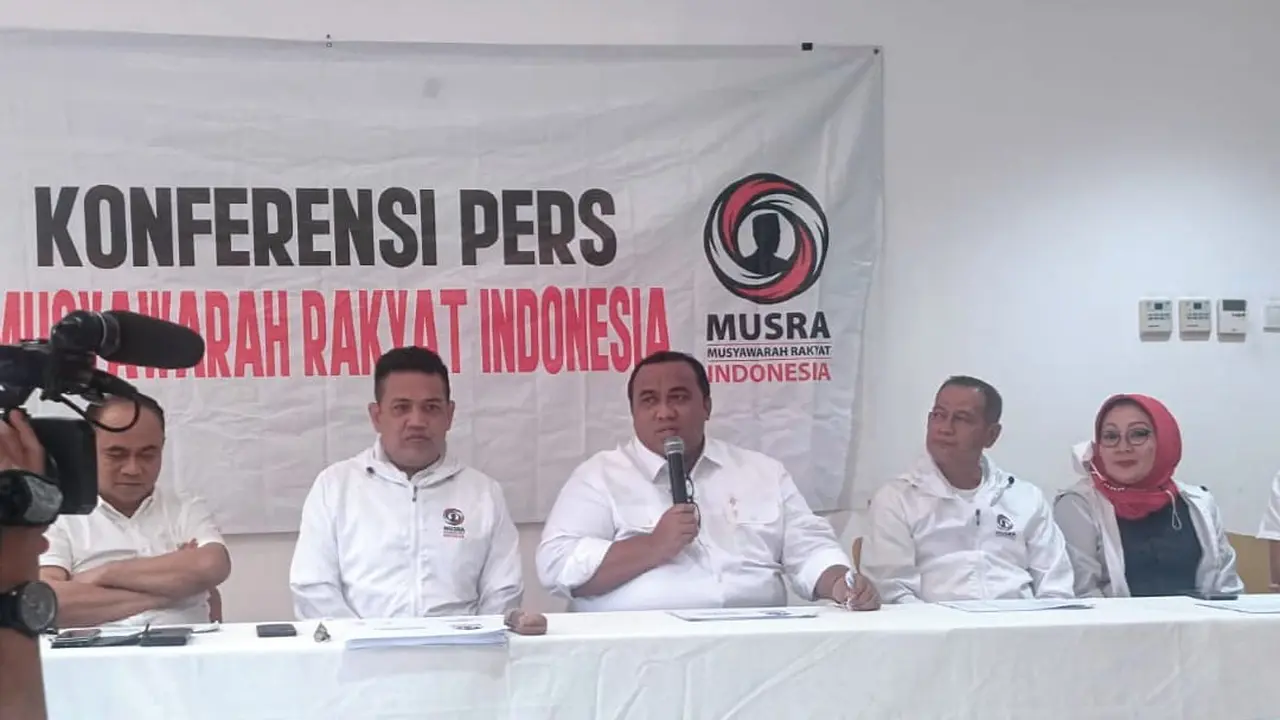 Ketua Dewan Pengarah Musra Indonesia Andi Gani Nena Wea saat konferensi pers pengumuman hasil Musra XIII Jatim di FX Sudirman, Jakarta, Kamis (18/1/2023). (Istimewa)