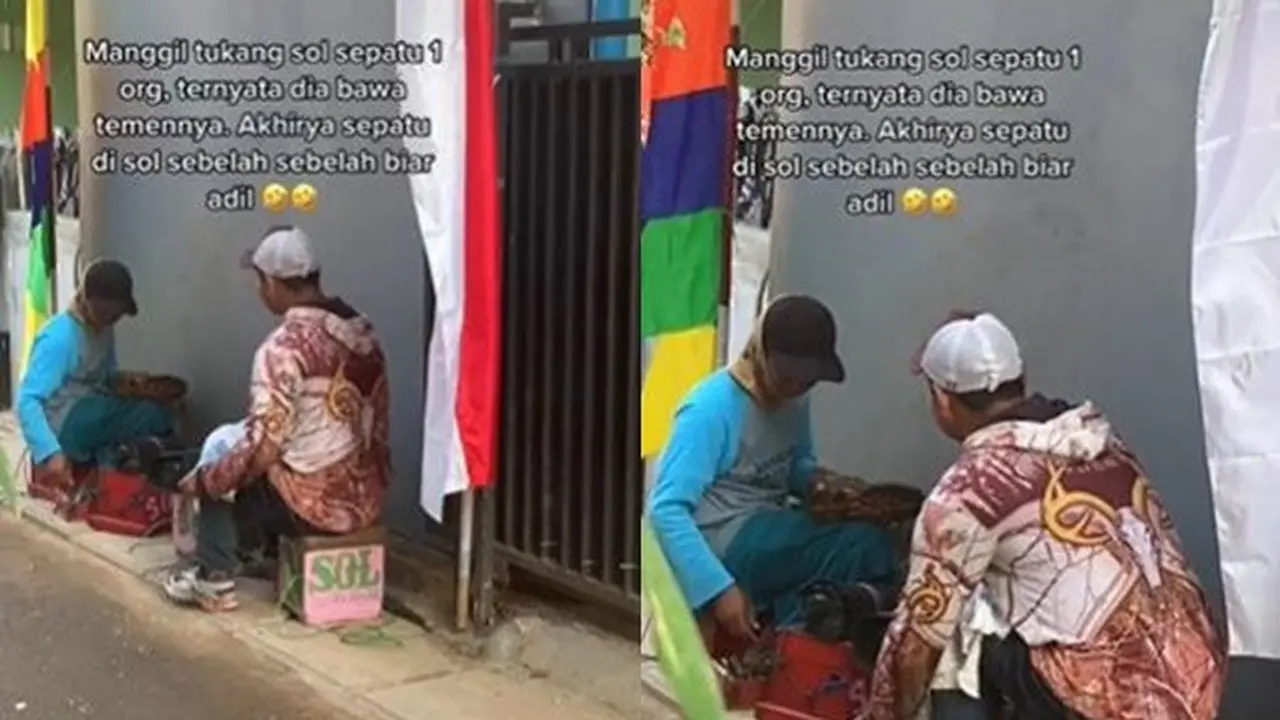 Aksi Solidaritas Sesama Tukang Sol Sepatu Berbagi Pekerjaan Ini Bikin Haru