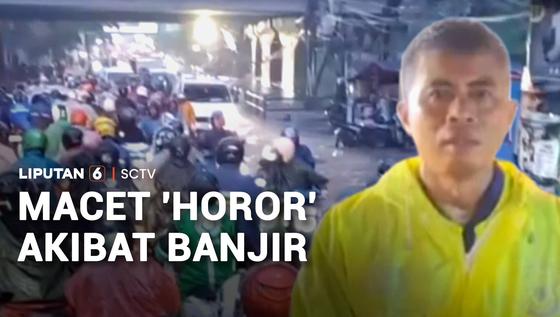 Genangan Banjir Lumpuhkan Jalan, Kemacetan Panjang Tak Terhindarkan
