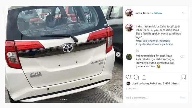 Toyota Calya facelift akan segera meluncur di Indonesia