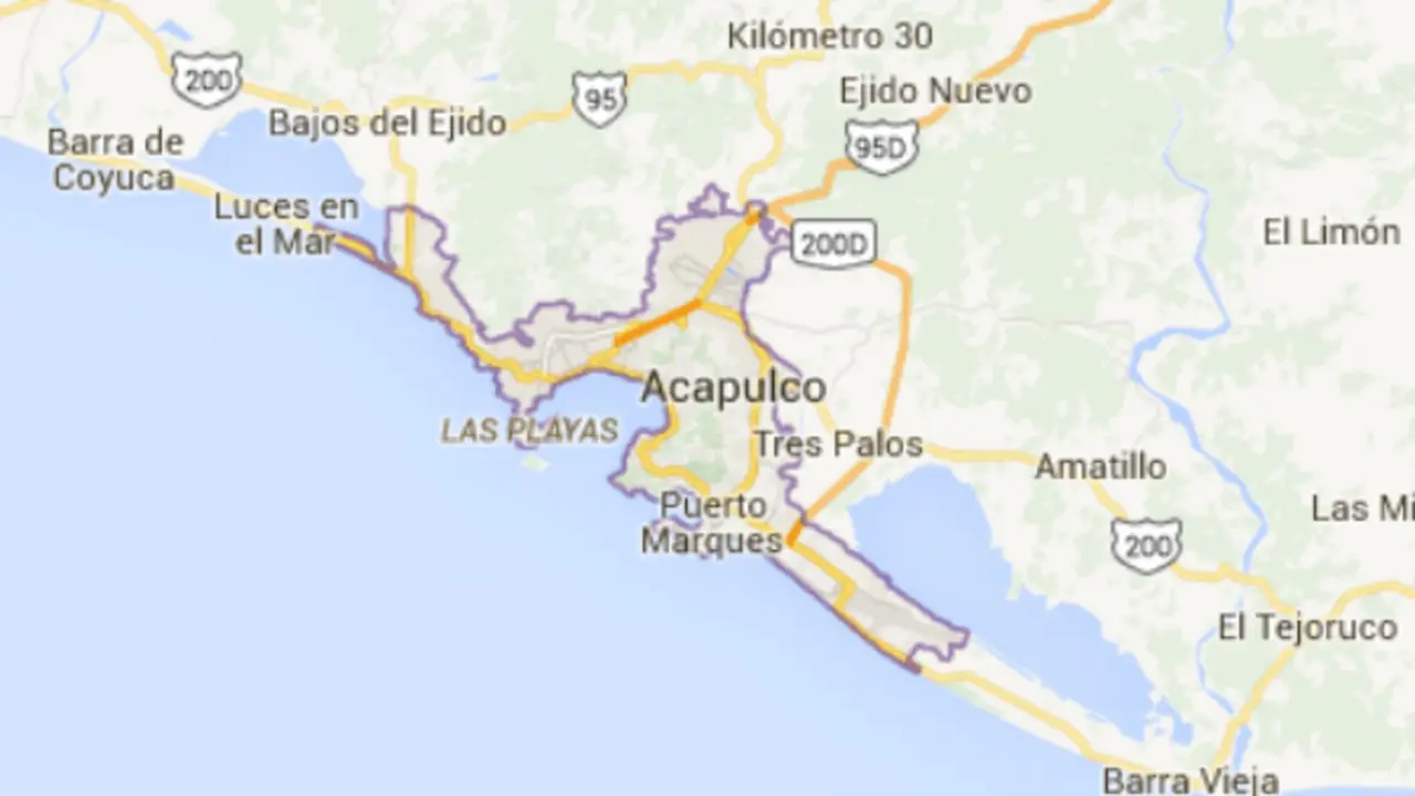 Hewan yang belum dapat teridentifikasi itu ditemukan di Pantai Bonfil, Kota Acapulco, Guerrero, Meksiko. (Foto: Google Map Data). 
