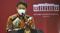 Menteri Kesehatan RI Budi Gunadi Sadikin memberikan keterangan pers usai Rapat Terbatas Evaluasi PPKM di Kantor Presiden Jakarta pada Senin, 3 Januari 2022. (Dok Sekretariat Kabinet RI)