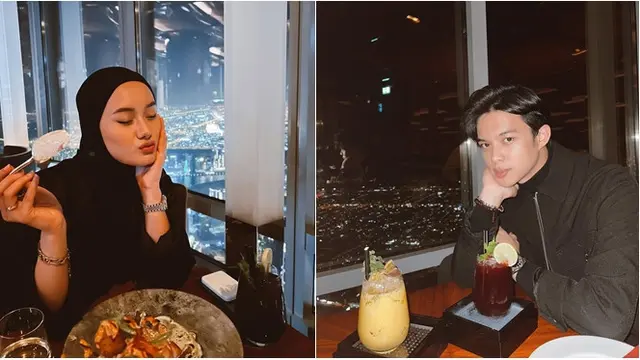 7 Momen Dinda Hauw dan Rey Mbayang Dinner Romantis di Burj Khalifa, Tampil Mesra