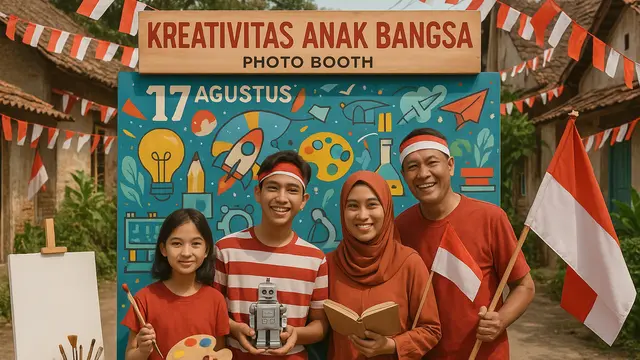 Desain Photo Booth 17 Agustus yang Cocok untuk Merayakan Hari Kemerdekaan di Kampung/Ilustrasi gambar oleh AI