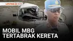 Satu orang tewas menjadi korban tabrakan kendaraan MBG dengan kereta. Kerasnya benturan membuat kabin mobil terpental dan masuk ke saluran air di sisi kiri rel kereta.