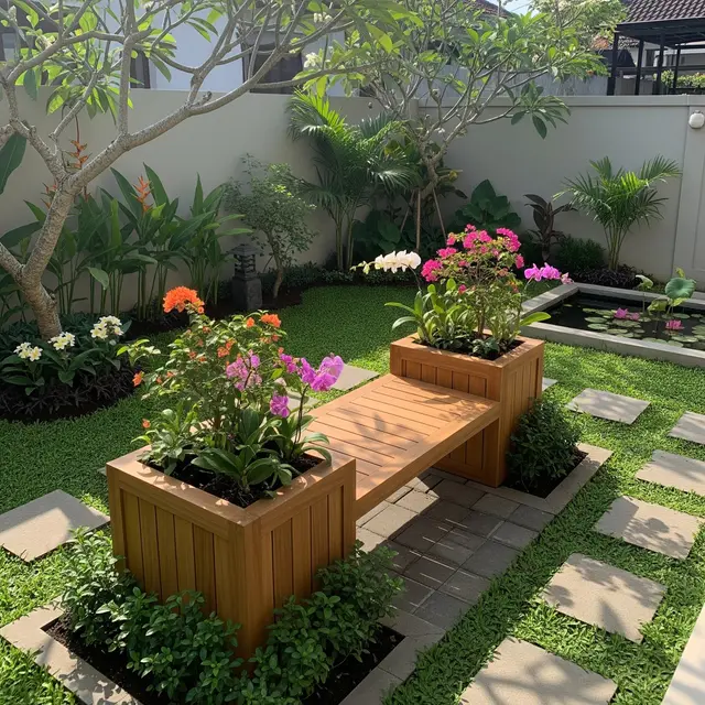 6 Model Bangku Kayu yang Menyatu dengan Taman, Duduk Santai di Area Hijau