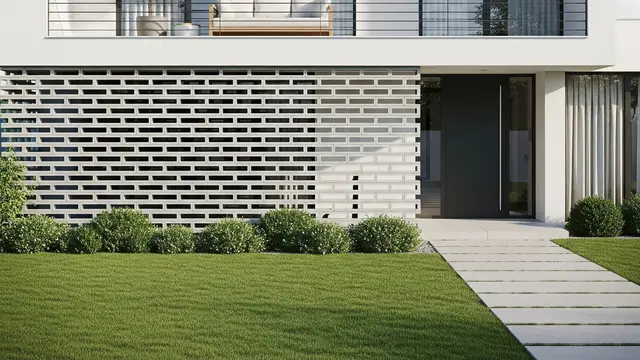 Gambar Rumah Minimalis Tampak Depan dengan Kombinasi Dinding Roster