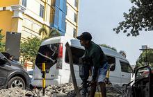 FOTO: Kondisi Trotoar di Kawasan Pasar Petak Sembilan Glodok yang Direvitalisasi agar Ramah Pejalan Kaki