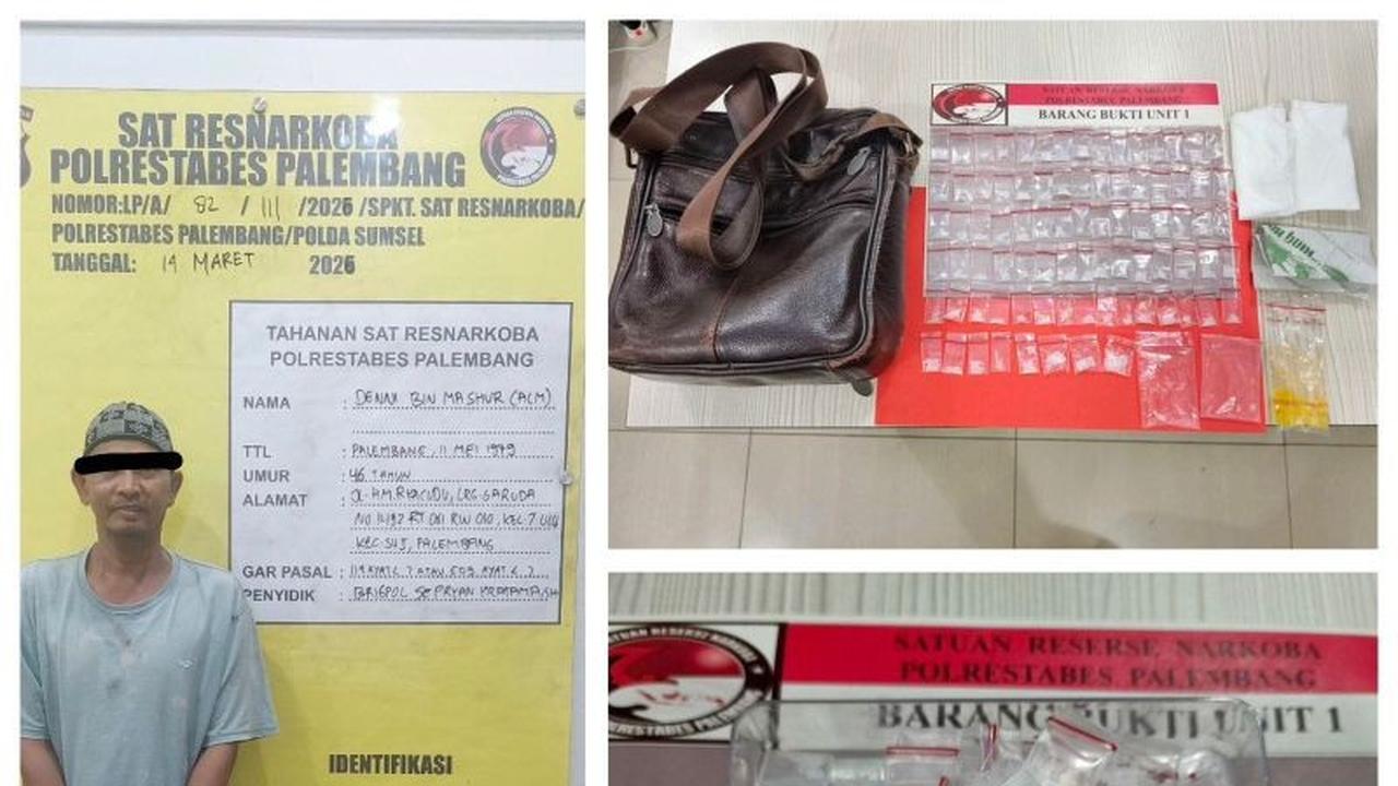 Polisi Bekuk Tiga Pengedar Narkoba di Palembang, Sita Puluhan Gram Sabu dan Ganja Sintetis