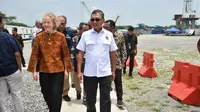 Menteri Energi dan Sumber Daya Mineral Arifin Tasrif meninjau kegiatan tajak sumur infill carbonate Banyu Urip di Blok Cepu Bojonegoro Jawa Timur. Dok ESDM