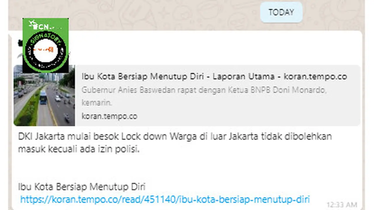 Cek Fakta terkait Koran Tempo