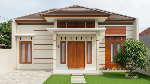 Model Rumah Minimalis Desa dengan Kombinasi Tembok dan Kayu Alami yang Memukau