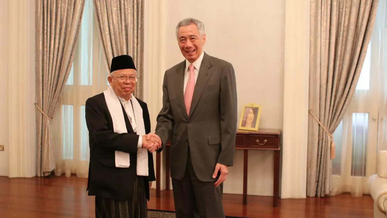 Cawapres Ma'ruf Amin bertemu dengan PM Singapura Lee Hsien Loong
