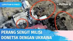 Serangan menggunakan roket dan mortar bertubi-tubi dilancarkan dalam pertempuran di Donetsk Marinka, yang jadi kawasan berlangsungnya baku tembak Rusia-Ukraina.